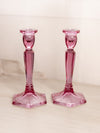 Vintage Fenton Dusty Rose Tall Candlesticks (Set of 2)
