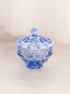 Vintage Fenton Glass Blue Opalescent Lidded Dish