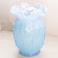 Vintage Fenton Glass Large Blue Iridescent Daffodil Flower Vase