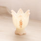 Vintage Fenton Glass Off White Pink Floral 2-Way Candleholder
