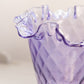 Vintage Fenton Glass Wisteria Purple Diamond Pattern Threaded Vase