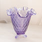 Vintage Fenton Glass Wisteria Purple Diamond Pattern Threaded Vase