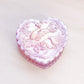 Vintage Fenton Glass Purply Pink Iridescent Bird Lidded Dish