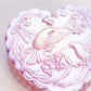 Vintage Fenton Glass Purply Pink Iridescent Bird Lidded Dish