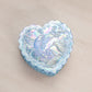 Vintage Fenton Glass Blue Iridescent Bird Lidded Dish