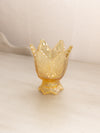 Vintage Fenton Gold Iridescent Glass 2 Way Candleholder