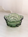 Vintage Fenton Green Circular Green Glass Flower Dish (Missing Lid)