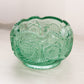 Vintage Fenton Green Glass Pinwheel Cupped Bowl