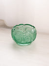 Vintage Fenton Green Glass Pinwheel Cupped Bowl