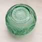 Vintage Fenton Green Glass Pinwheel Cupped Bowl