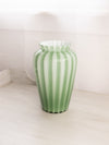 Vintage Fenton Heritage Green Striped Cased Glass Vase