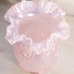 Vintage Fenton Large Pink Glass Iridescent Opalescent Daffodil Flower Vase