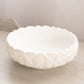 Vintage Fenton Large White Matte Glass Water Lily Bowl