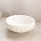 Vintage Fenton Large White Matte Glass Water Lily Bowl