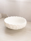 Vintage Fenton Large White Matte Glass Water Lily Bowl