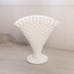 Vintage Fenton Large White Milk Glass Hobnail Fan Vase