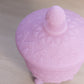 Vintage Fenton Lavender Satin Glass 3-Toed Lidded Dish
