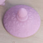 Vintage Fenton Lavender Satin Glass 3-Toed Lidded Dish