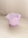 Vintage Fenton Lavender Satin Glass Bowl with Basket Weave Design