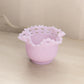 Vintage Fenton Lavender Satin Glass Bowl with Basket Weave Design