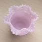 Vintage Fenton Lavender Satin Glass Bowl with Basket Weave Design
