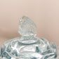 Vintage Fenton Light Blue Glass Flower Butterfly Lidded Dish