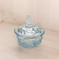Vintage Fenton Light Blue Glass Flower Butterfly Lidded Dish