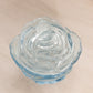 Vintage Fenton Light Blue Glass Flower Butterfly Lidded Dish