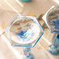 Vintage Fenton Light Blue Iridescent Florentine Candlesticks (Set of 2)