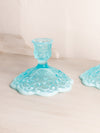 Vintage Fenton Light Blue Opalescent Glass Lily of The Valley Candleholder