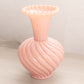 Vintage Fenton Light Pink Milk Glass Glass Swirl Vase