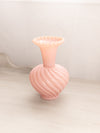 Vintage Fenton Light Pink Milk Glass Glass Swirl Vase