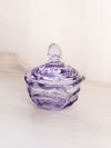 Vintage Fenton Light Purple Glass Flower Butterfly Lidded Dish