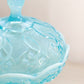 Vintage Fenton Lily of the Valley Light Blue Opalescent Lidded Compote Dish