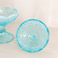Vintage Fenton Lily of the Valley Light Blue Opalescent Lidded Compote Dish
