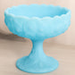 Vintage Fenton Matte Blue Glass Water Lily Compote (No Lid)