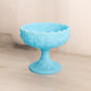 Vintage Fenton Matte Blue Glass Water Lily Compote (No Lid)