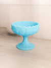 Vintage Fenton Matte Blue Glass Water Lily Compote (No Lid)