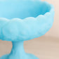 Vintage Fenton Matte Blue Glass Water Lily Compote (No Lid)