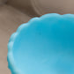 Vintage Fenton Matte Blue Glass Water Lily Compote (No Lid)