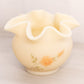 Vintage Fenton Small Cream Matte Glass Floral Hand Painted Vase
