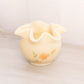 Vintage Fenton Small Cream Matte Glass Floral Hand Painted Vase