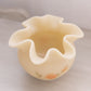 Vintage Fenton Small Cream Matte Glass Floral Hand Painted Vase