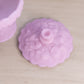 Vintage Fenton Matte Lavender Glass Water Lily Lidded Compote
