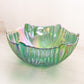 Fenton Medium Beauty Green Iridescent Glass Bowl