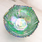 Fenton Medium Beauty Green Iridescent Glass Bowl