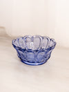Vintage Fenton Medium Blue Glass Bowl with Oval and Linear Designs