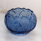 Vintage Fenton Medium Dark Blue Glass Regency Cupped Bowl