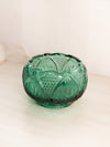 Vintage Fenton Medium Dark Green Glass Regency Cupped Bowl