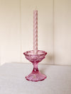 Vintage Fenton Medium Dark Pink Glass Candleholder